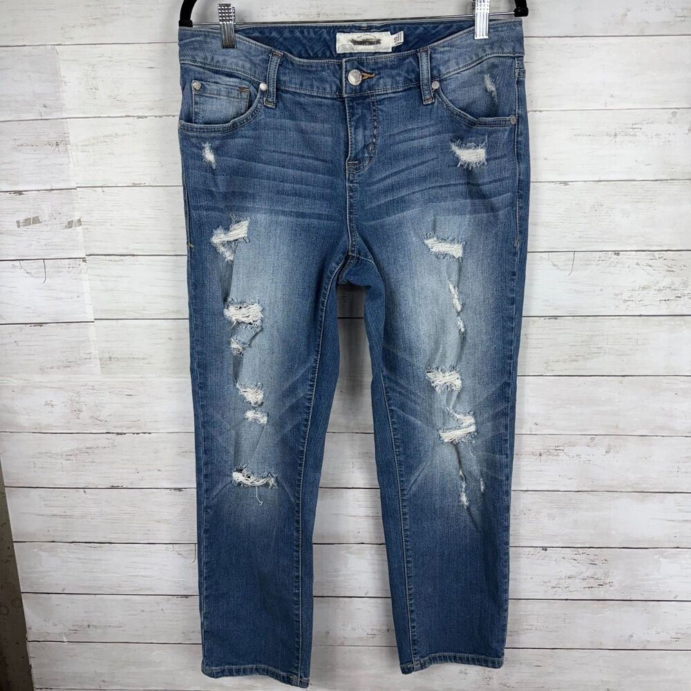 Torrid Distressed Straight Leg Ankle Jeans